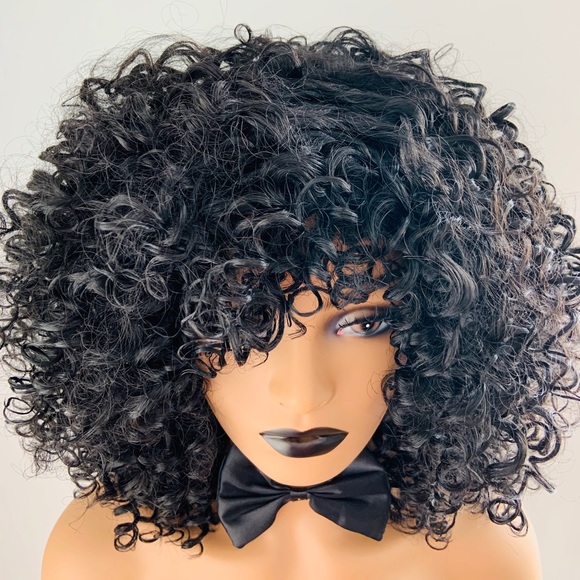 Gorgeous Curly Black “Put On & Go” Premium Fiber Wig for Daily Wear or Events - Picture 2 of 6